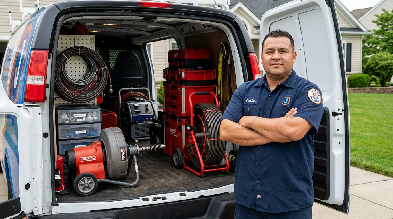 Professional drain cleaning equipment and Johns Plumbing LLC plumber in Juneau