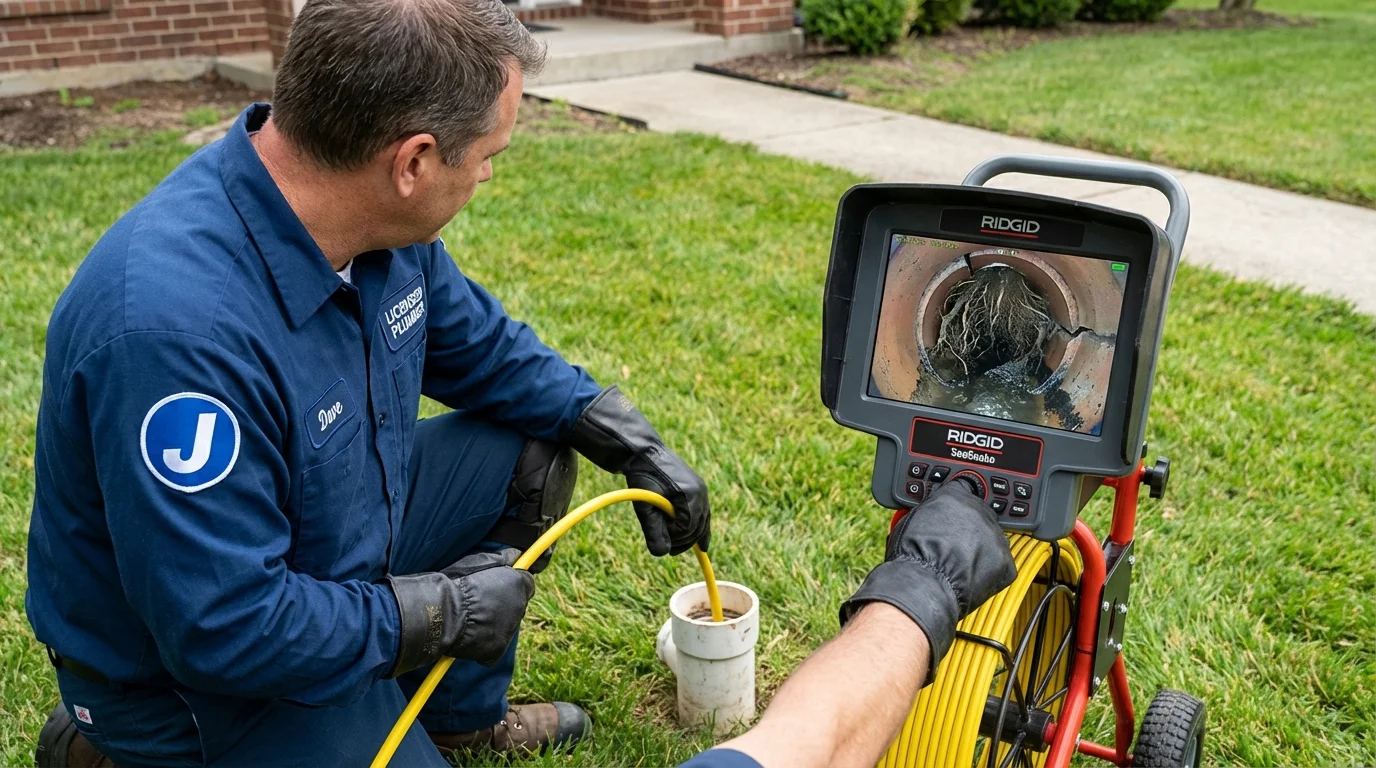 Sewer camera inspection being performed by Johns Plumbing LLC in Juneau